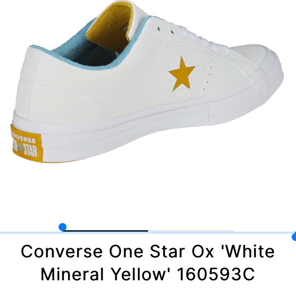 CONVERSE ONE STAR OX LEATHER WHITE/MINERAL YELLOW - Picture 3 of 7